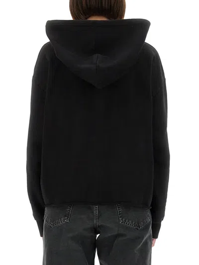 Mm6 Maison Margiela Mm6 By Maison Margiela Relaxed-fit Cotton Hoodie With Adjustable Drawstring In Blue