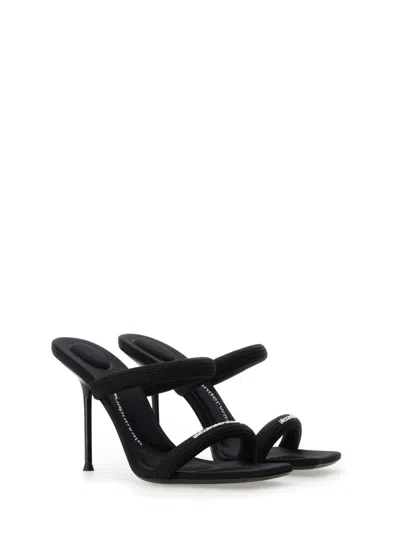 Alexander Wang Navy Julie 105mm Nylon Tubular Heeled Sandals In Uniform Blue