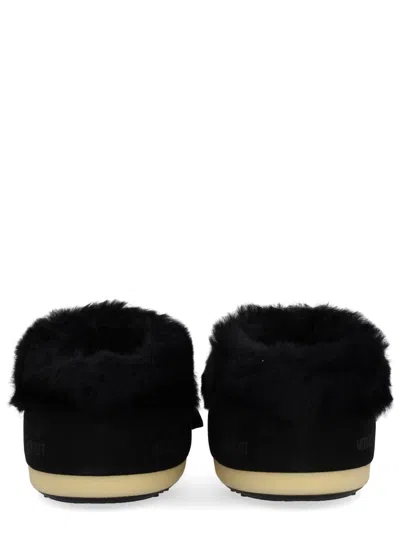 Moon Boot Leather "evx" Mules In Black