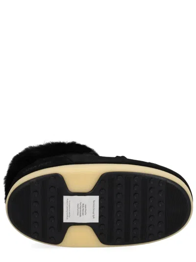 Moon Boot Leather "evx" Mules In Black