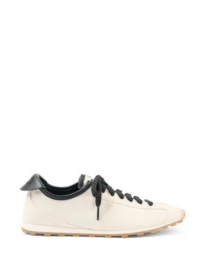 Jacquemus Les Tennis Leather-trimmed Canvas Sneakers In Neutral