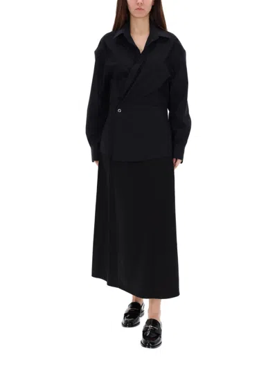 Alexander Wang Pre-styled Wrap Mini Dress In Cotton In Black