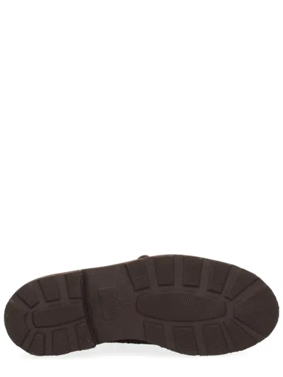 Paraboot Brown Leather Boots In Burgundy