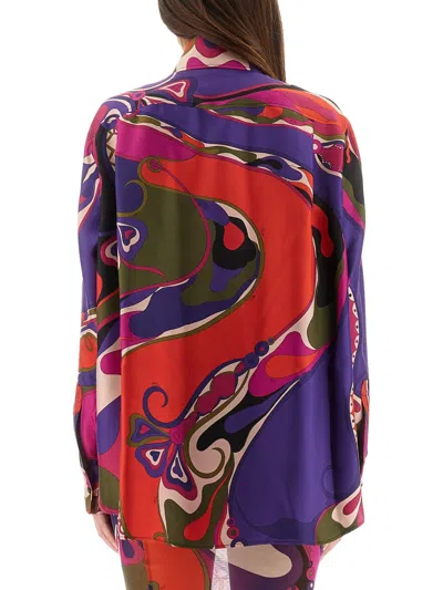Pucci Orchidee-print Silk Button-down Shirt In Multi
