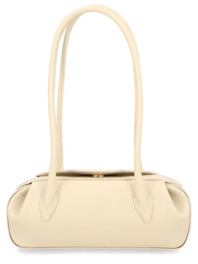 Yuzefi Shoulder Bag Long Handles Rectangular Design In Nude