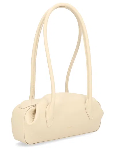 Yuzefi Shoulder Bag Long Handles Rectangular Design In Nude