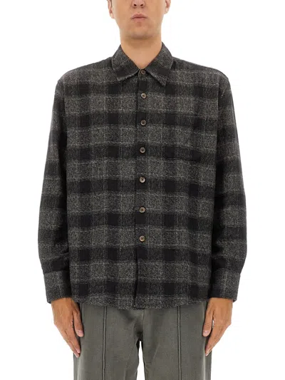 Our Legacy Mens Above Oakland Low Twist Check Shirt In Black