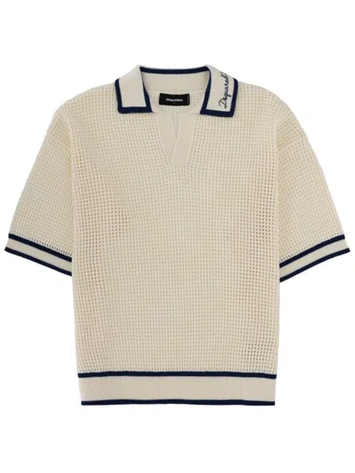 Dsquared2 Dsquared Men Polo With Logo In Neutral