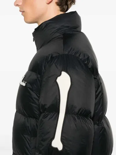 Amiri Bones Patch High Collar Puffer Jacket In Black