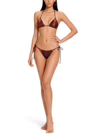Jean Paul Gaultier Python Print Bikini In Brown