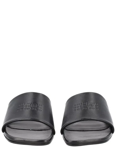 Mm6 Maison Margiela Mm6 By Maison Margiela Numeric Sandal With Engraved Logo Band In Black