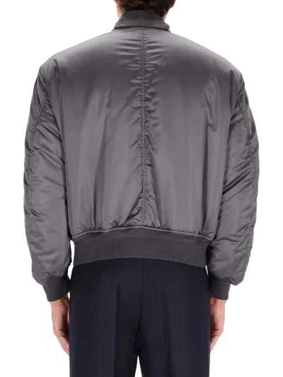 Tom Ford Silk Bomber Jacket In Gray