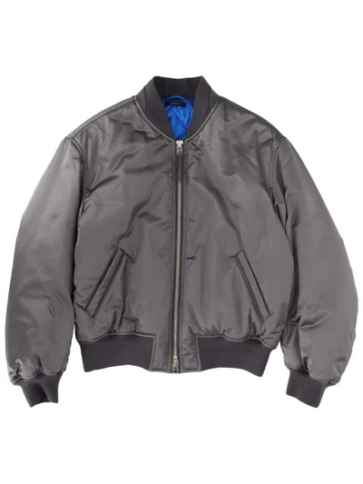 Tom Ford Silk Bomber Jacket In Gray