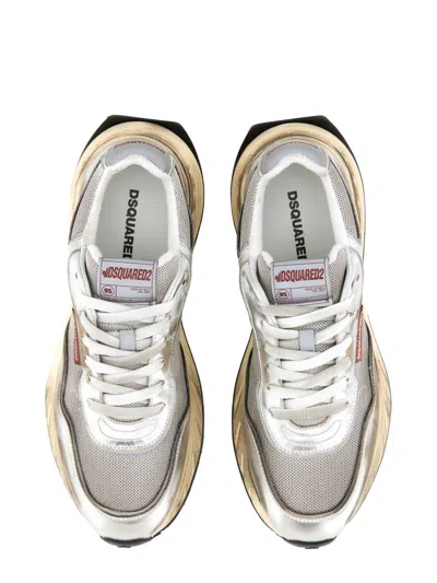 Dsquared2 Multicolor Sneakers With Textured Upper In Gray