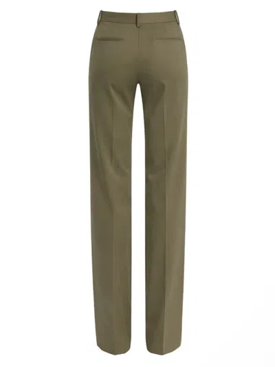 Victoria Beckham Tailored Straight Leg Trouser In Sage Melange In Green