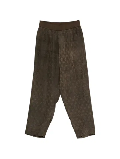Uma Wang Patterned Trousers In Brown