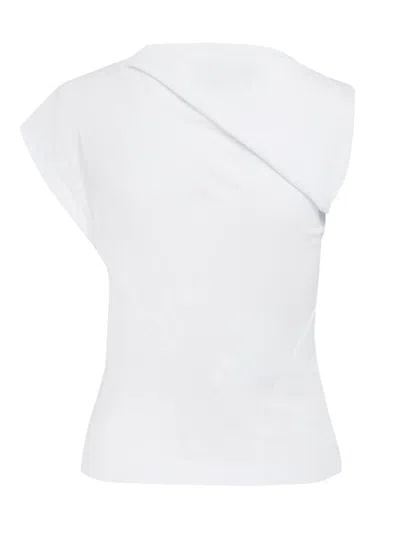 Vivienne Westwood Asymmetric Organic Cotton Top With Gathered Detailing In White