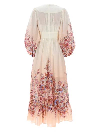 Zimmermann Awaken Plunge Maxi Dress With Separate Slip Clothing In Multi