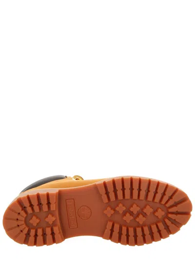 Timberland Laced Ankle Boot With Logo In Orange