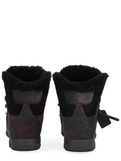 Off-white Winter Boot Anthracite In Black