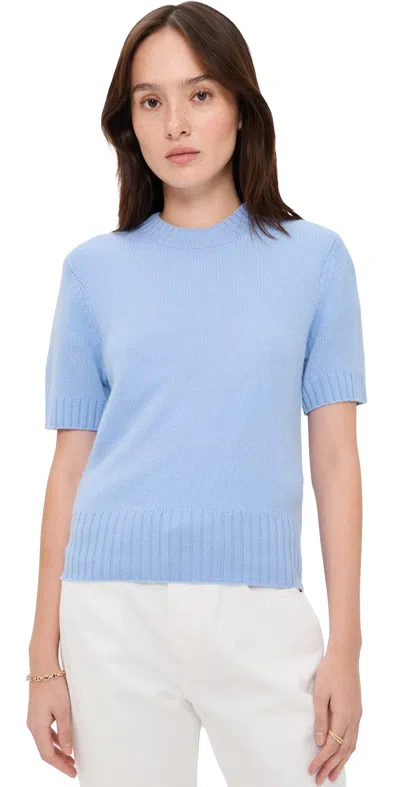 White + Warren Featherweight Cashmere Pullover Blue Vapor