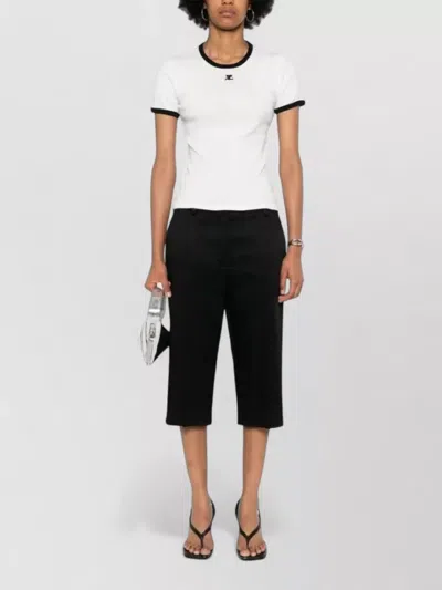 Courrèges Courreges Women Cotton T-shirt With Contrasting Profiles In White