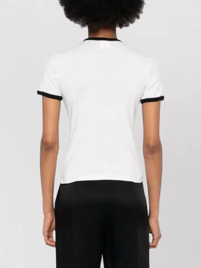 Courrèges Courreges Women Cotton T-shirt With Contrasting Profiles In White