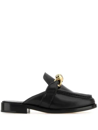 Bottega Veneta Astaire Knot Leather Loafer Mules In Black