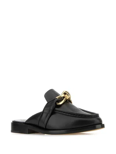 Bottega Veneta Astaire Knot Leather Loafer Mules In Black