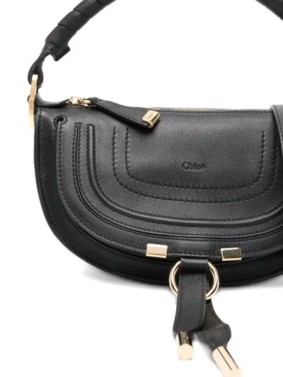 Chloé Mini Marcie Shoulder Bag In Soft Leather In Black