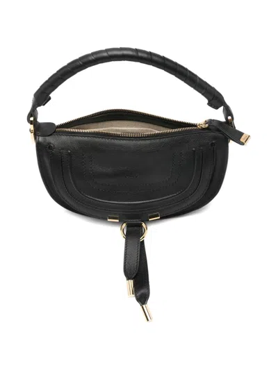 Chloé Mini Marcie Shoulder Bag In Soft Leather In Black