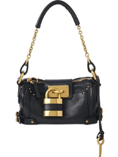 Chloé Chloe Women Black Leather Small Paddington Shoulder Bag In Multi
