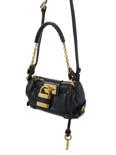 Chloé Chloe Women Black Leather Small Paddington Shoulder Bag In Multi