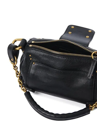 Chloé Chloe Women Black Leather Small Paddington Shoulder Bag In Multi