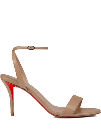 Christian Louboutin Womens Nude Loubigirl 100 Leather Heeled Sandals In Multi