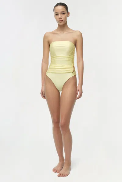 Simkhai Lorena Shell Strapless One Piece In Yellow
