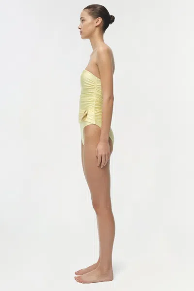 Simkhai Lorena Shell Strapless One Piece In Yellow