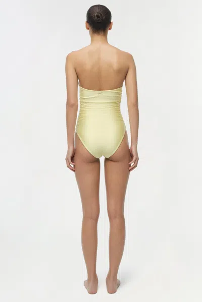 Simkhai Lorena Shell Strapless One Piece In Yellow