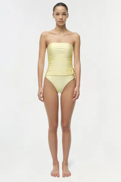 Simkhai Lorena Shell Strapless One Piece In Yellow