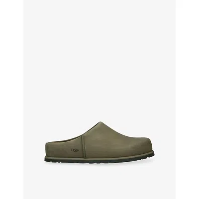 Ugg ® Men's Otzo Clog Nubuck Shoes In Burnt Olive In Green