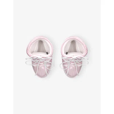 Moon Boot Icon Low Rose Pearly Ankle Boots In Pink