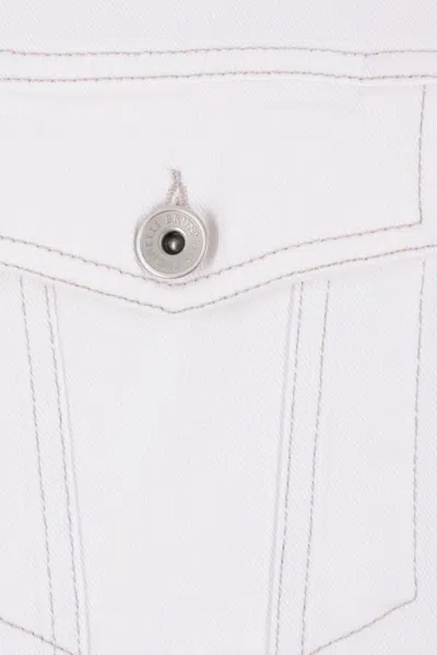 Brunello Cucinelli Buttoned Denim Jacket In White