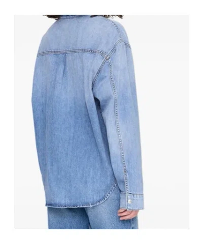 Anine Bing Womens Baltic Blue Paxton Oversized Denim Shirt