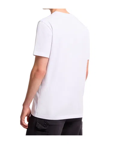 Moncler Mens White Flocked-logo Badge Short-sleeve Cotton-jersey T-shirt