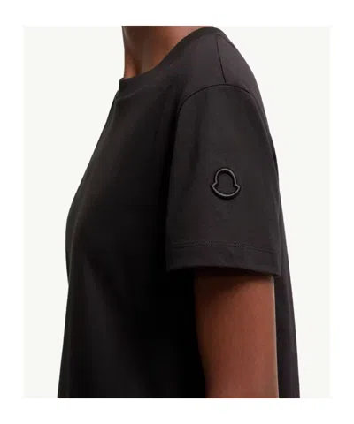 Moncler Cotton Ribbed Crewneck Short-sleeve T-shirt In Black