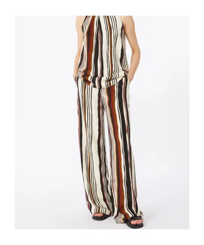 Max Mara Striped Casual Pants In Multi