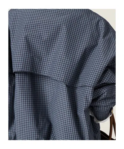 Miu Miu Checked Technical Fabric Blouson Jacket In Blue