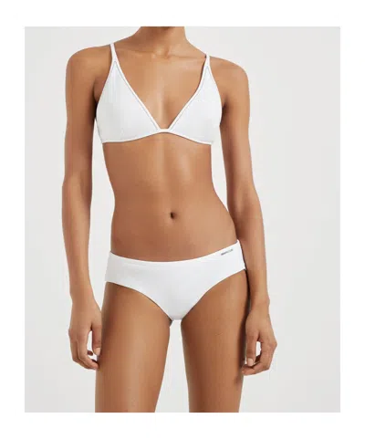 Brunello Cucinelli Triangle-cup Bikini In White