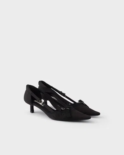 Prada Kitten Heel Pointed Toe Pump In Black