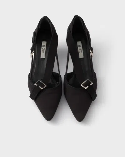 Prada Kitten Heel Pointed Toe Pump In Black